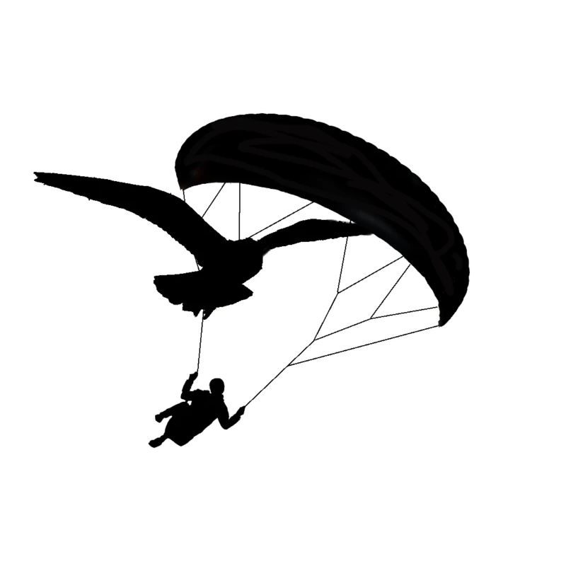 Gleitschirm mit Vogel