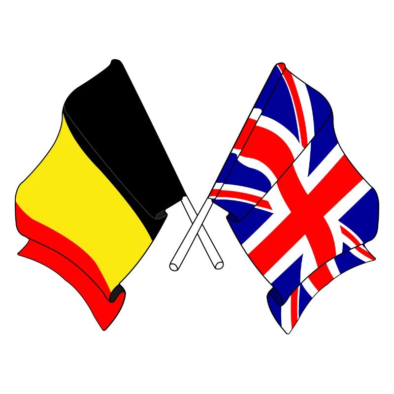 Drapeau de la Belgique, drapeau de l’Angleterre