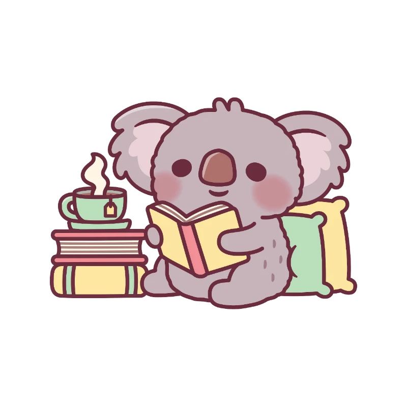 Süßer Koala, der ein Buch liest