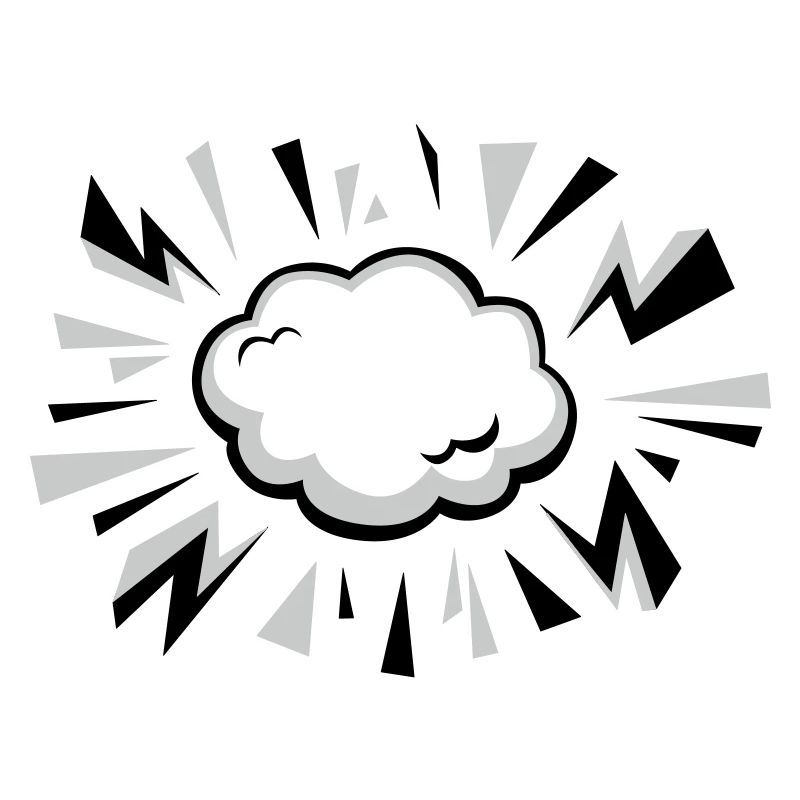 Comic Wolke mit Blitzen