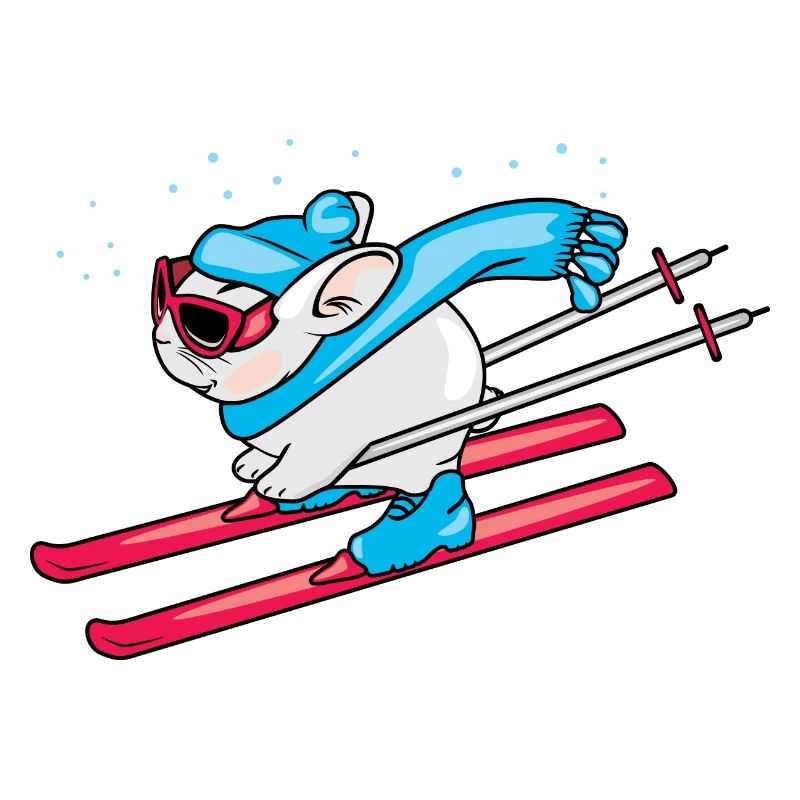 Funny rabbit on skis