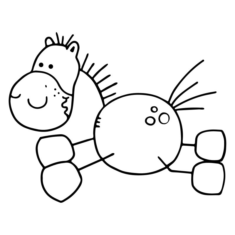 Dickes Cartoon Pferd - Pony - Pferde