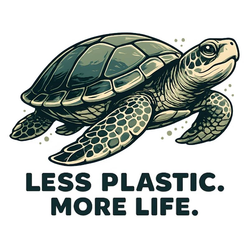 Less Plastic More Life Turtles Design