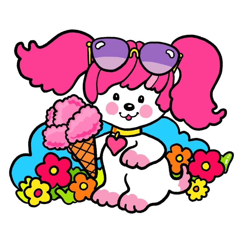 Rosa Poochie Hund