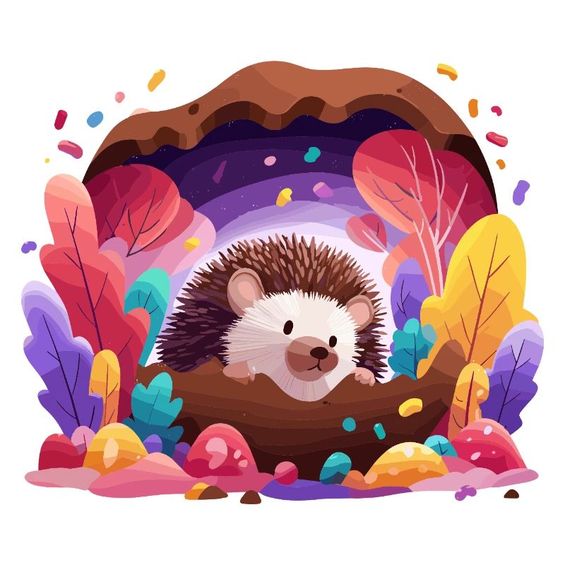 Igel im Farbenwald