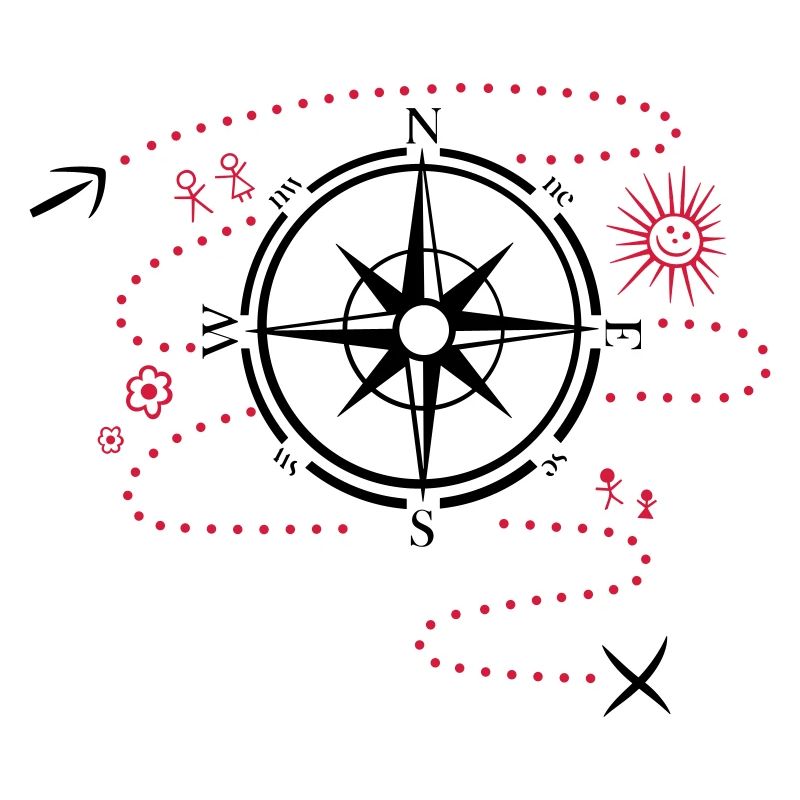 Large Compass with hiking map