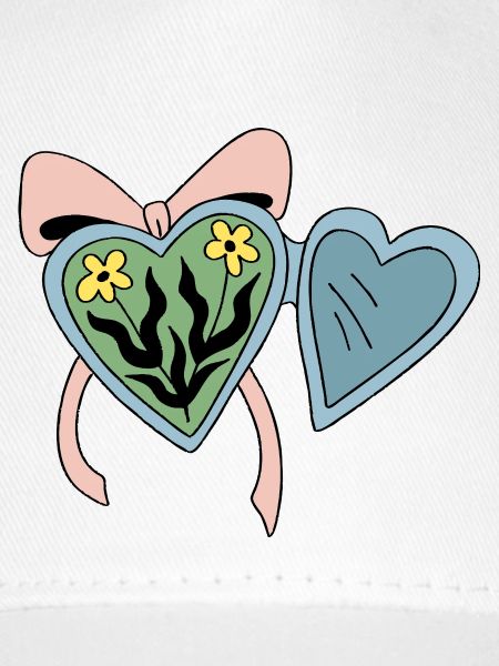 Blumenmedaillon mit Herzband