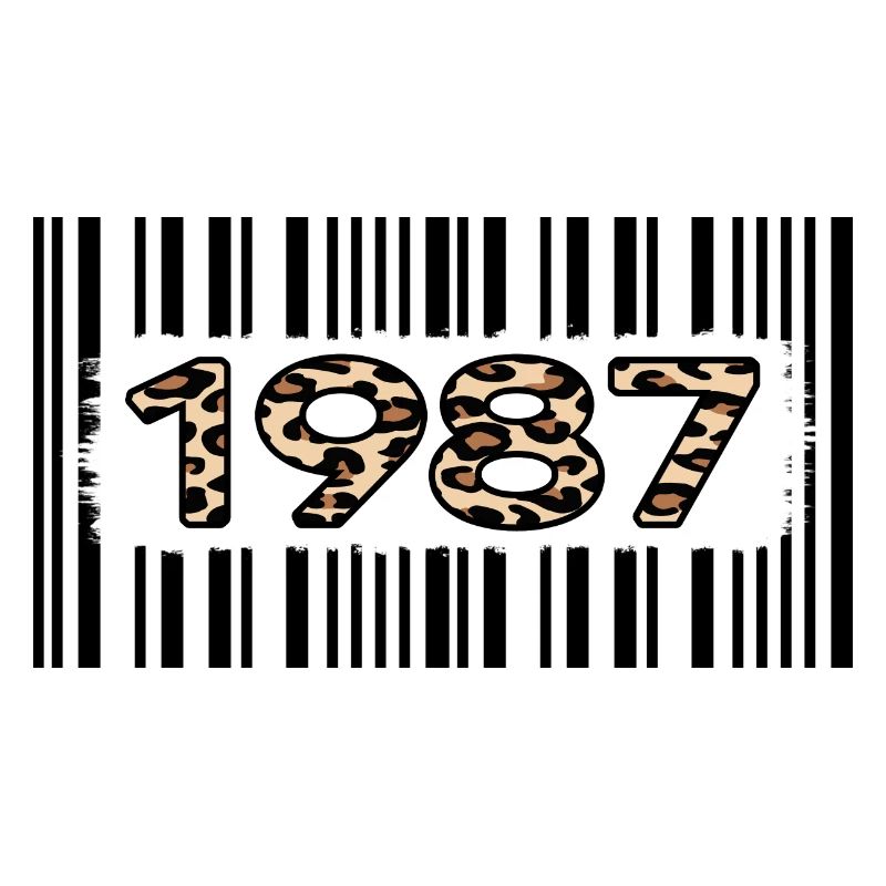 1987 anniversaire 35 ans anniversaire code à barres léopard