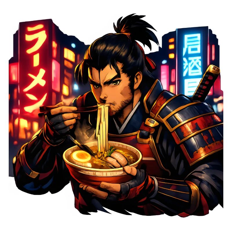 Neon Cyber Samurai Ramen