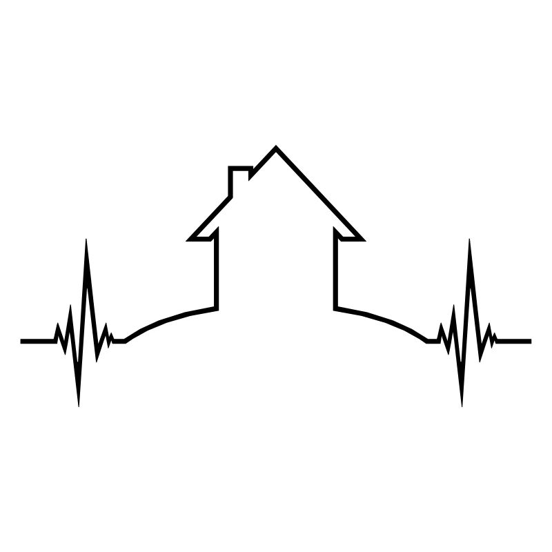 house ECG pulse heart rate frequency home outline