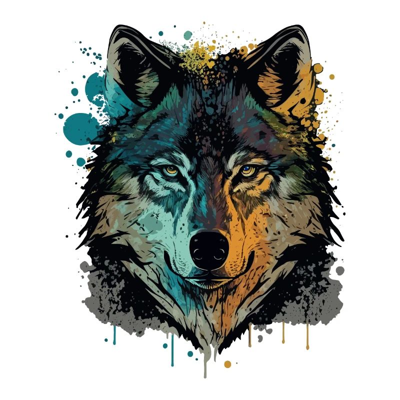 Wunderbare Zeichnung eines Wolfskopfes