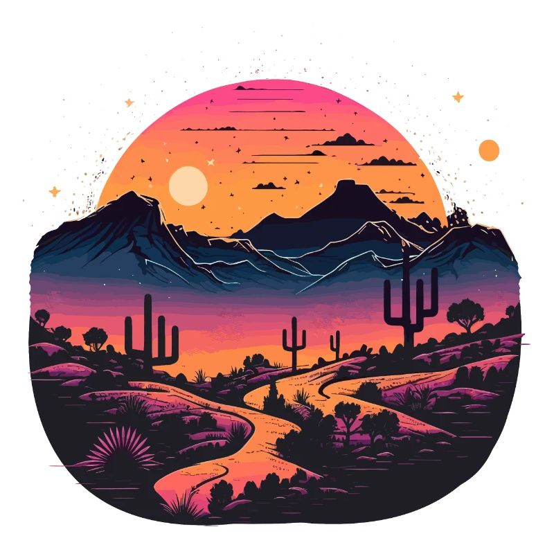 Synthwave-Wüste