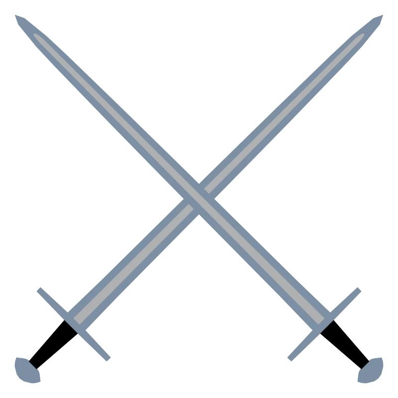 Crossed swords.
