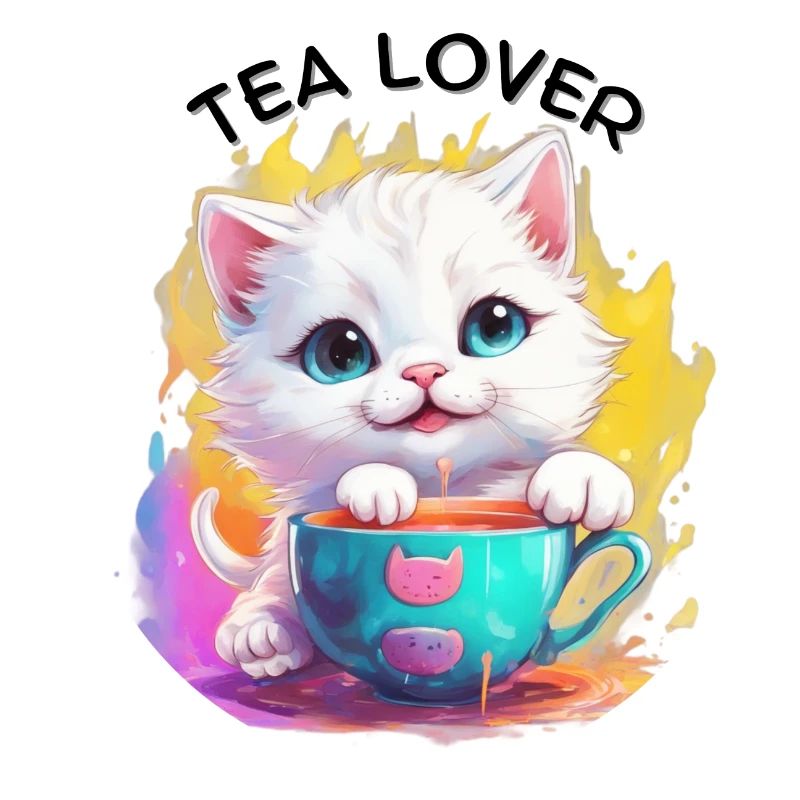 Katze mit Tee