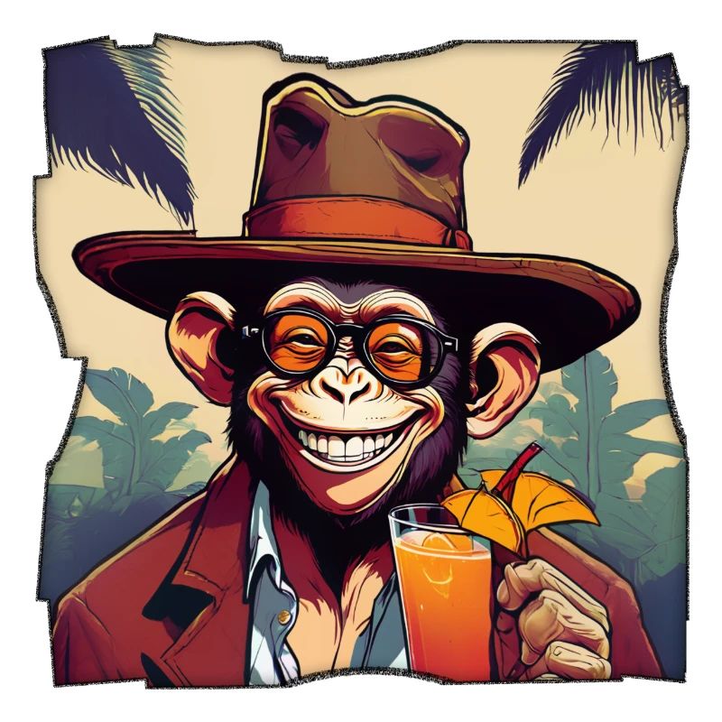 Affe mit Cocktail!