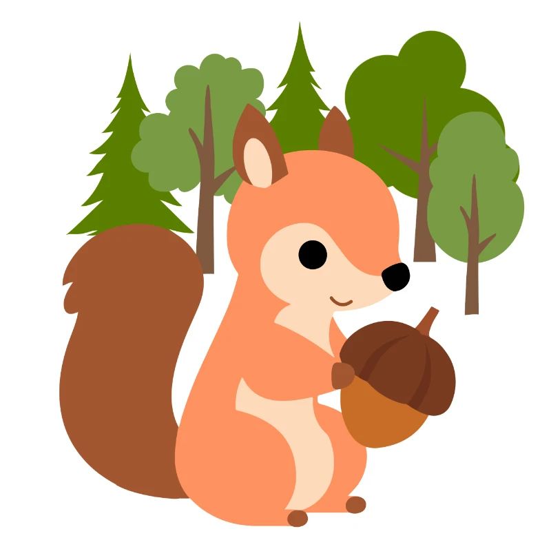 Eichhörnchen mit Nuss
