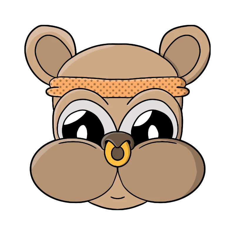 Cute bear with piercing