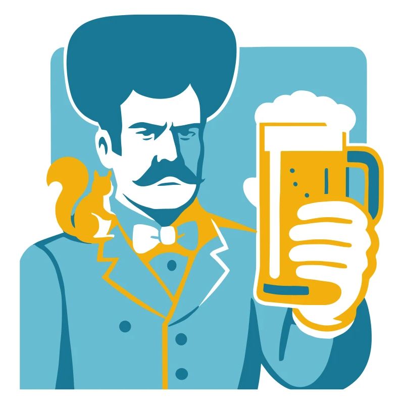 Retro Held mit Bierglas Motiv