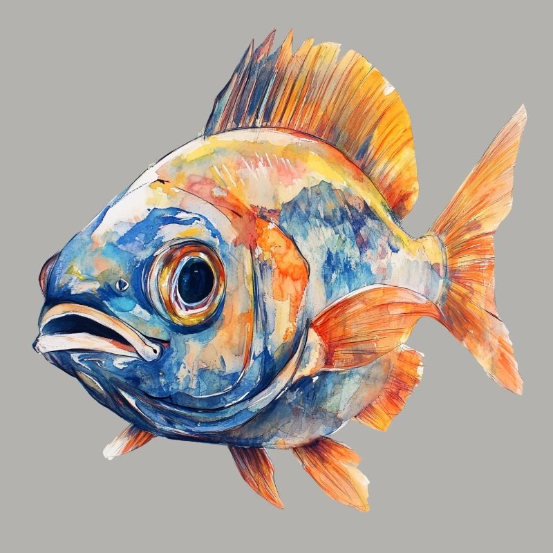 Aquarellfisch Farbexplosion