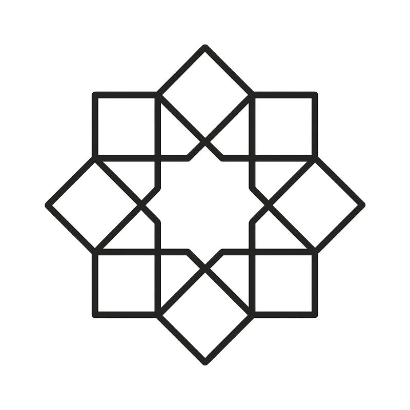 Geometric Square Star Circle Pattern