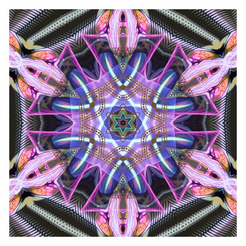 Psychedelic Neon Mandala Pattern