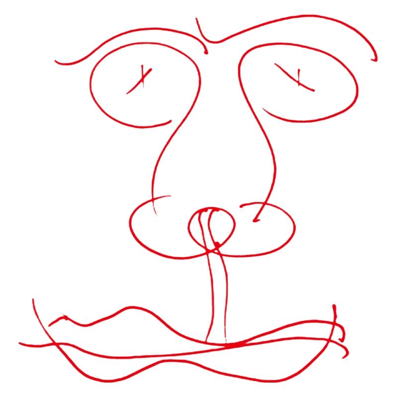 Rotes Liniengesicht