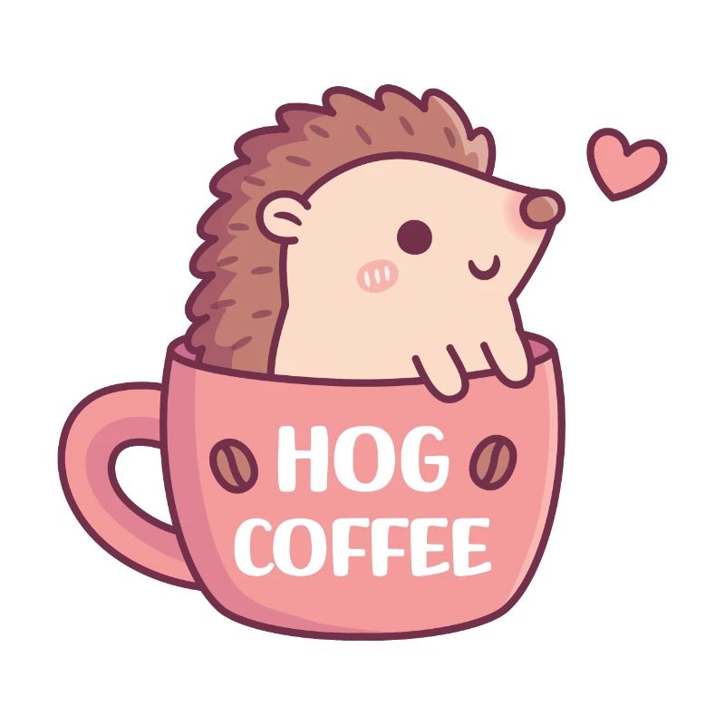 Mignon hérisson dans une tasse à café, hog coffee pun Funny