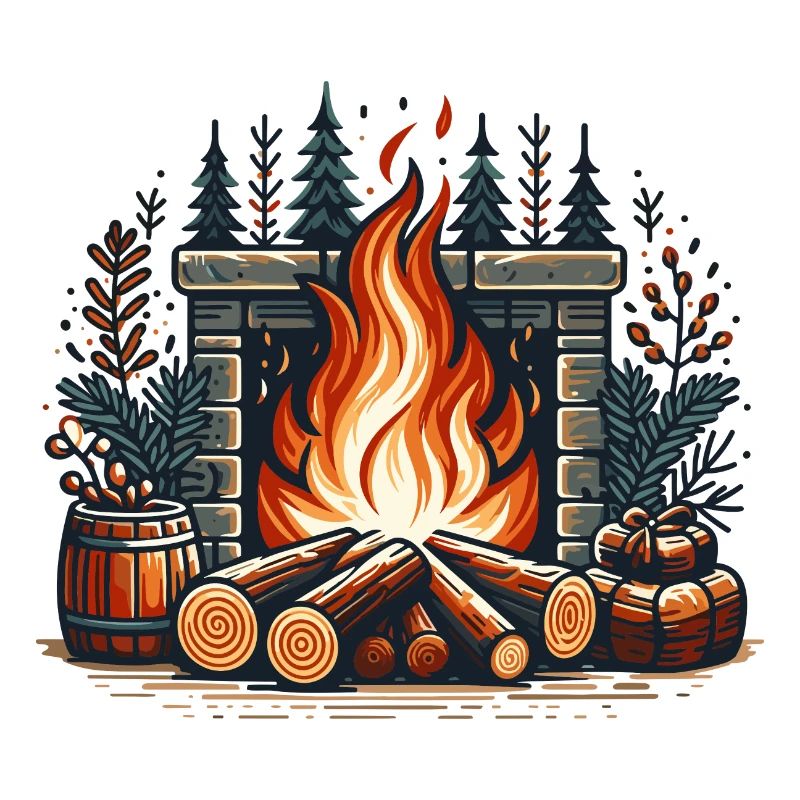 FIREPLACE FIREPLACE DECORATION WINTRY COZY