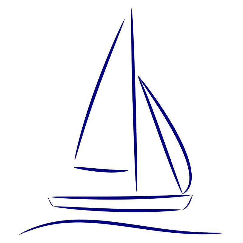 Segelboot Silhouette – Maritimes Design Blau