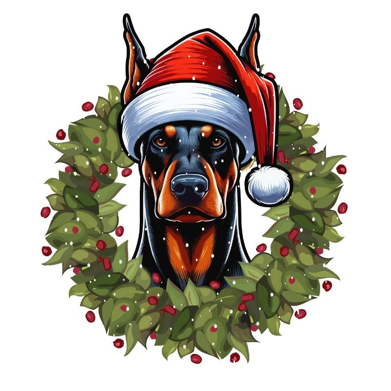 Dobermann Weihnachtshut Design