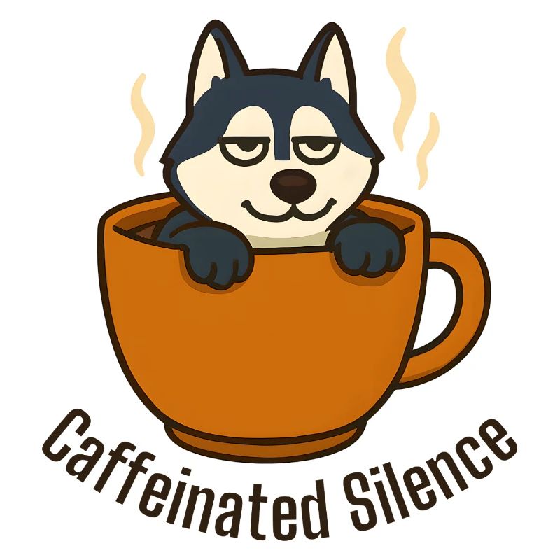 Husky entspannt sich in der Kaffeetasse