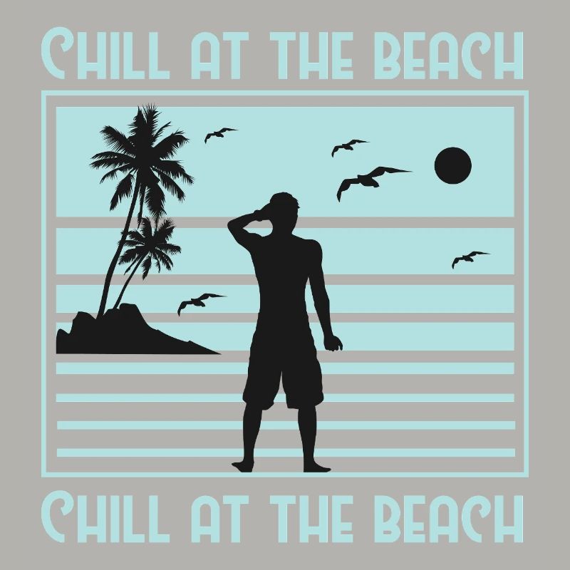 Conception de silhouette de plage décontractée