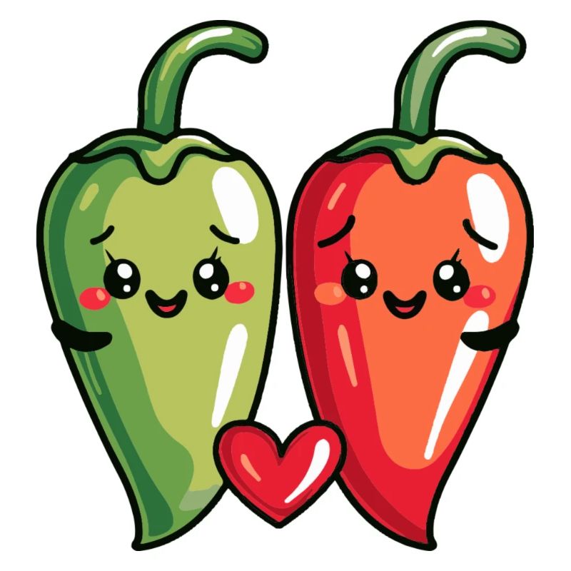 Chilli Paar Liebe Herz Lustig