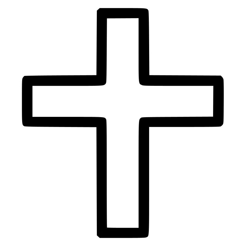 Dickes Kreuz Outline Comic Symbol