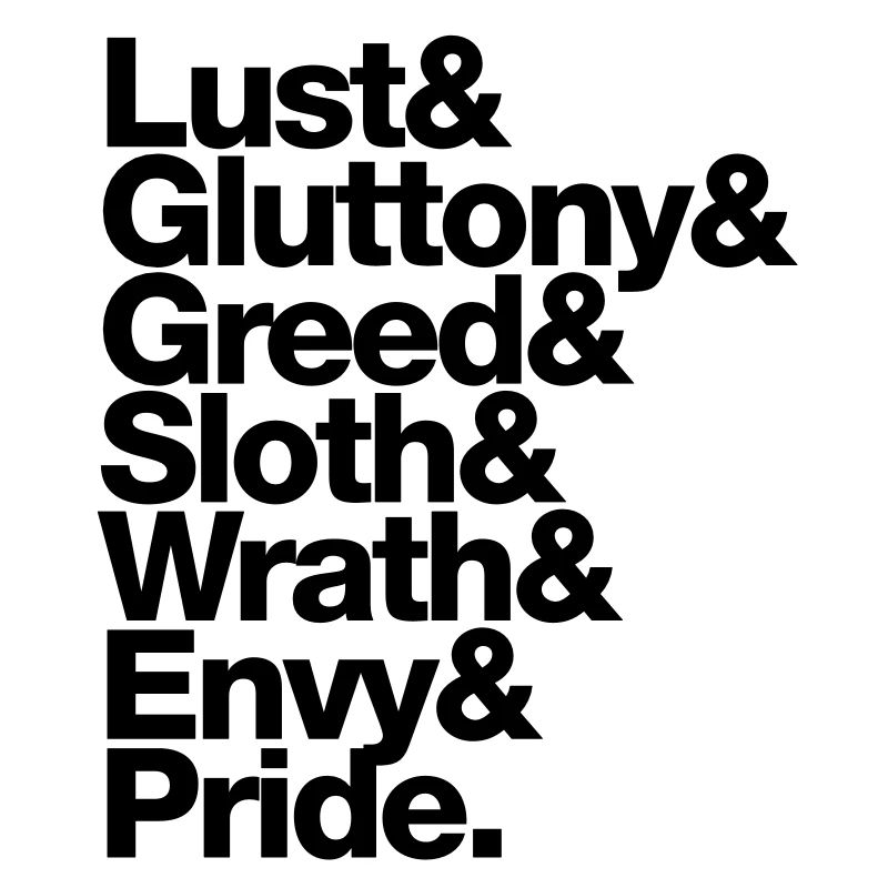 sieben 7 todsünden - seven deadly sins - englisch