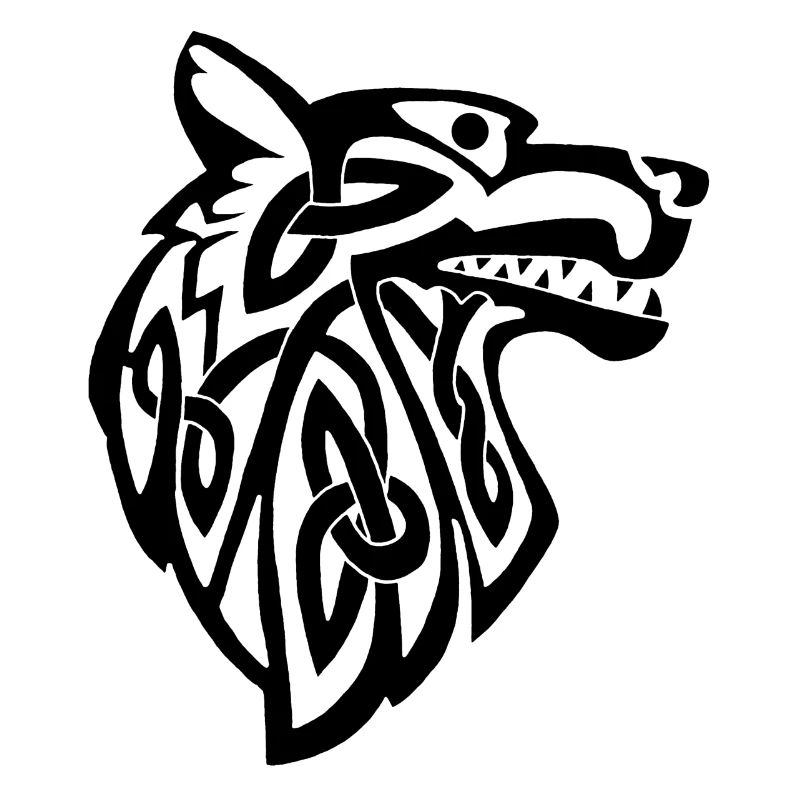 Wolf schwarz Wikinger
