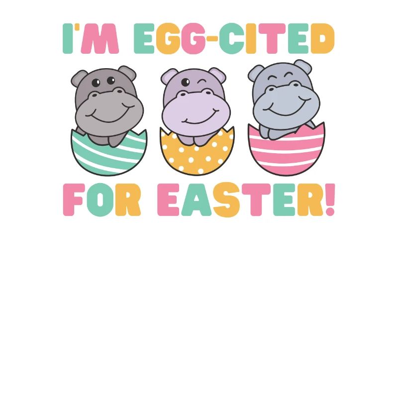 sweet hippos for Easter with Easter eggs hippo