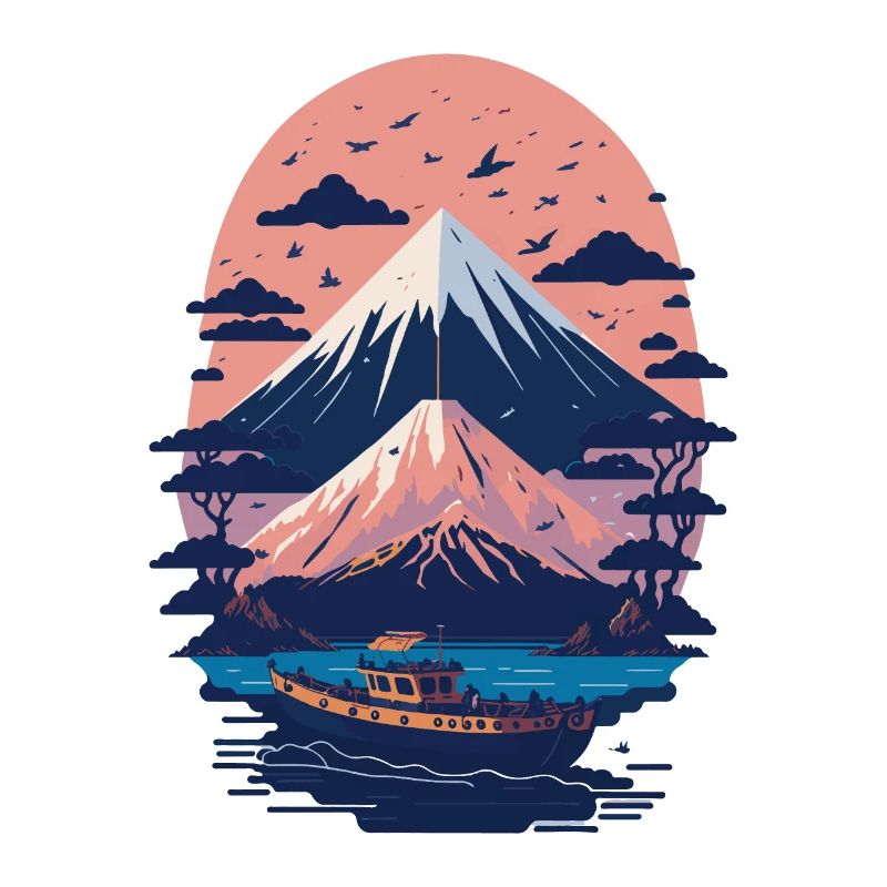 Serene Mount Fuji Sunset Peaceful River Scenery