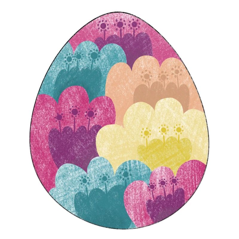Colorful Easter egg with flower pattern