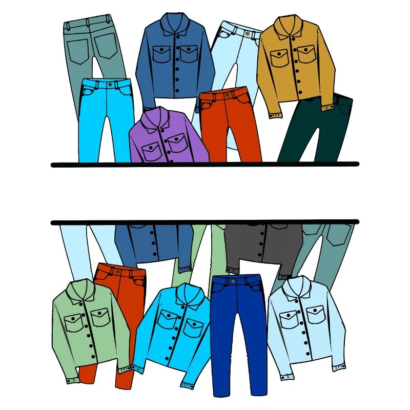 Jeans-Kleidungslogo