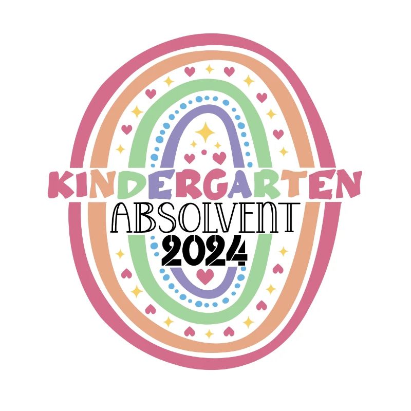 Kindergarten Absolvent 2024 Regenbogen Einschulung