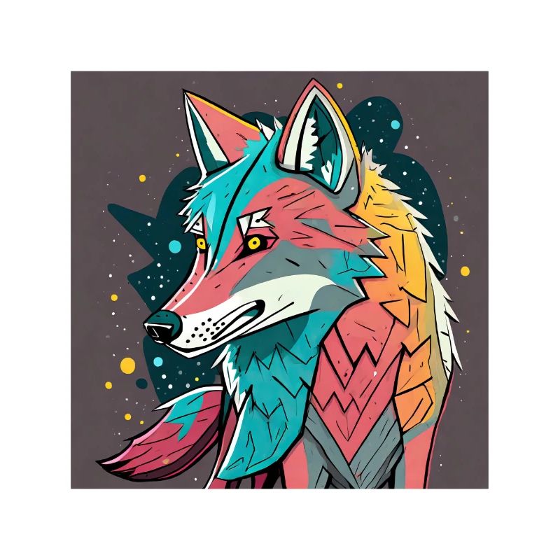Geometrischer Wolf Farbexplosion