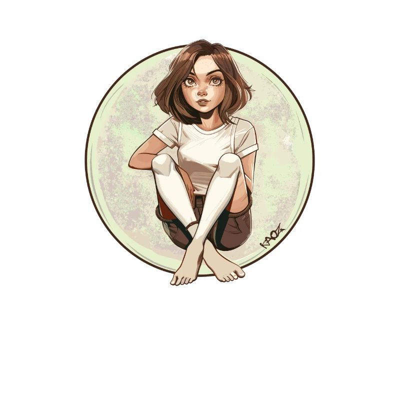 Fille d’anime assise