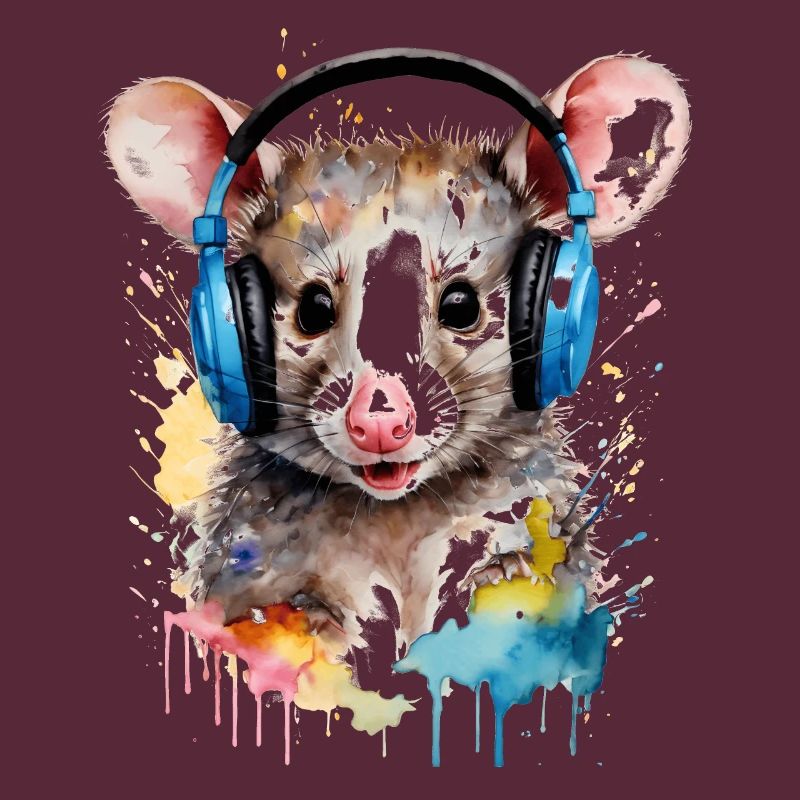 Casque Opossum Imprimé de conception animale colorée
