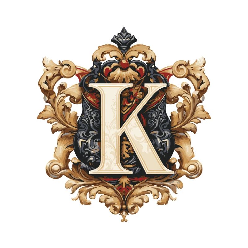 K Buchstabe Name Krone