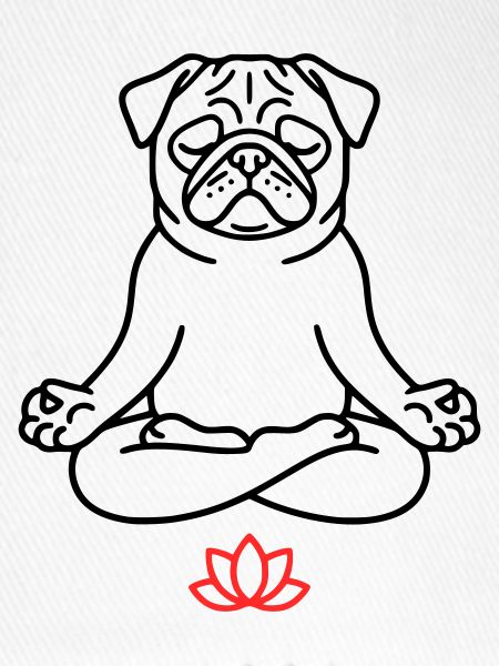 Mops Hund Zen Ausmalbild