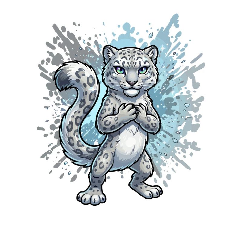 Schneeleopard Jungtier Splash