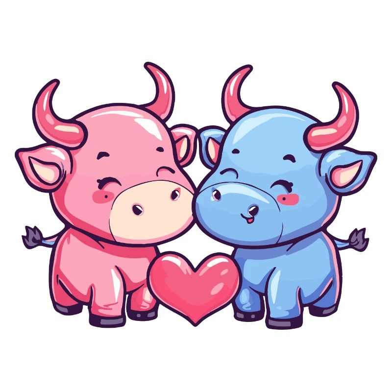 Stier Comic Paar Liebe