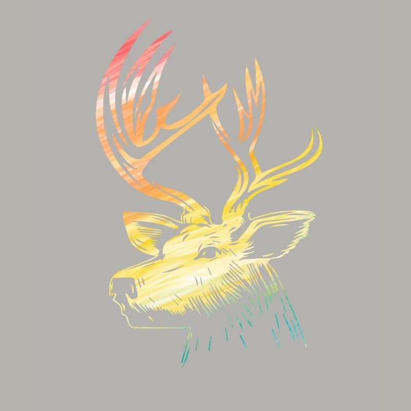 Deer Head Deer Head Rainbow Coloré