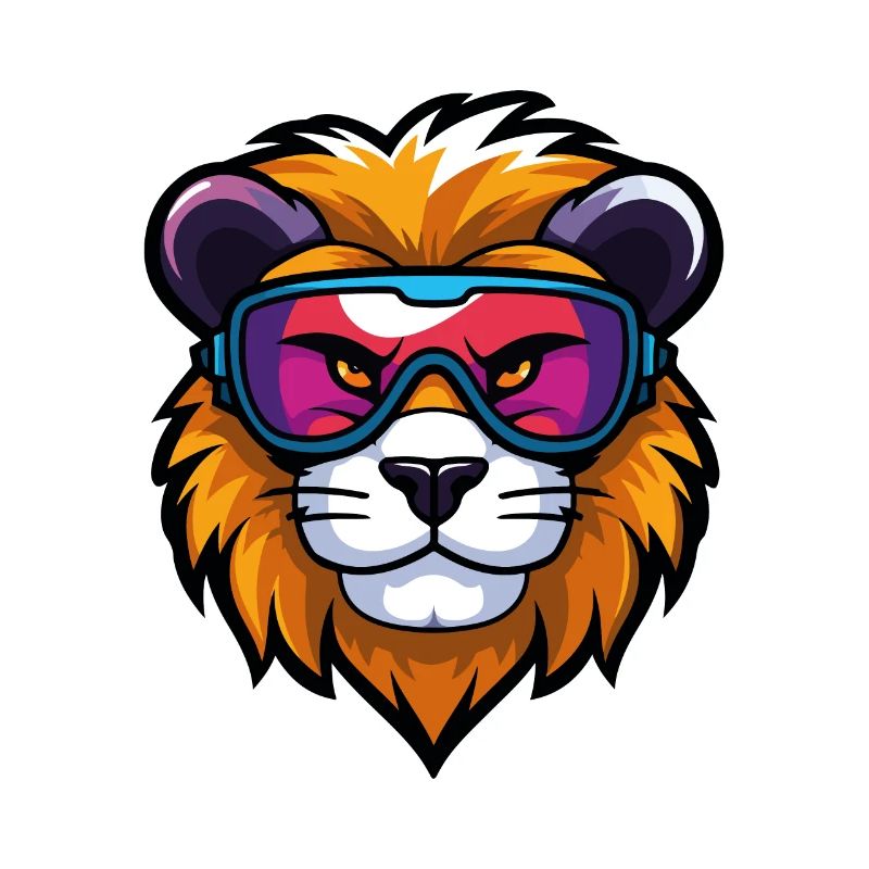 Löwe Ski Brille Comic